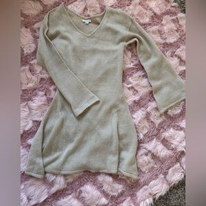 VENUS Olive Green Knit Midi Dress